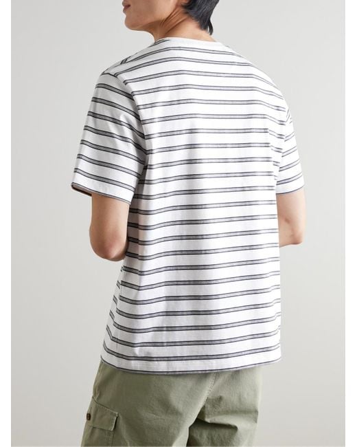 Mr P. Gray Striped Recycled And Organic Cotton-blend Jersey T-shirt for men