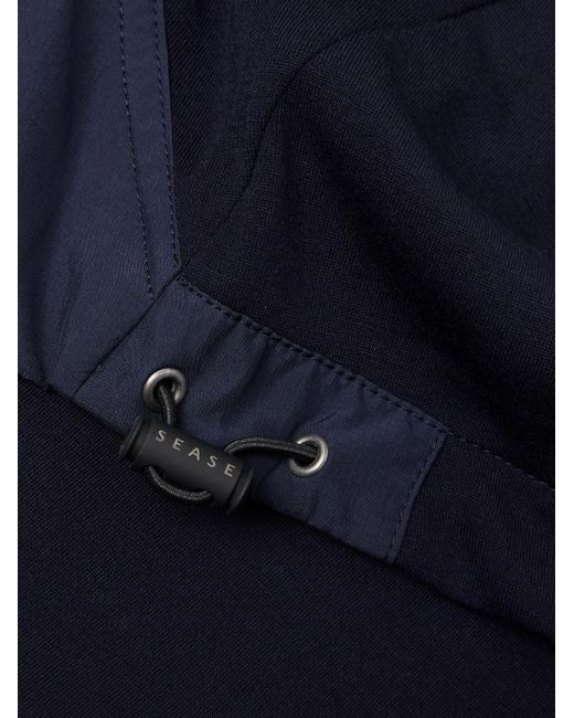 Sease Blue Explorer Ripstop-Trimmed Virgin Wool-Blend Sweater for men