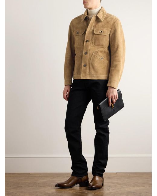 Tom Ford Natural Heathered Suede Jacket for men