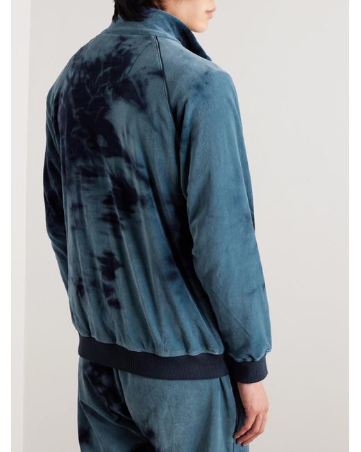 Blue Blue Japan Blue Kagozome Tie-dyed Cotton-blend Velour Track Jacket for men