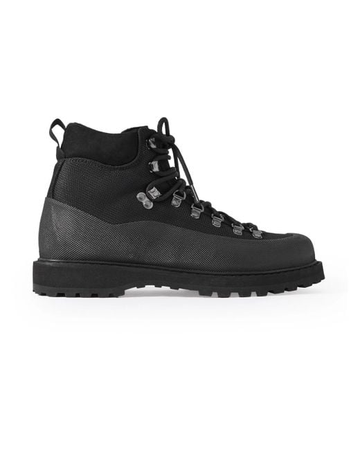 Diemme Black Roccia Vet Sport Suede-trimmed Tech-shell Hiking Boots for men