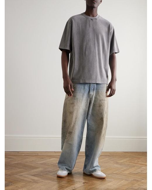 Acne Blue Straight-Leg Distressed Jeans for men