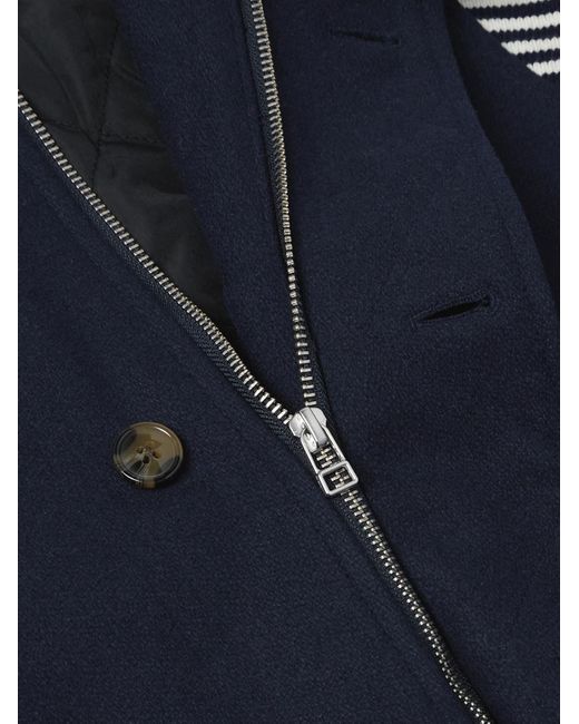 Pop Trading Co. Blue Striped Panelled Jersey Varsity Jacket for men