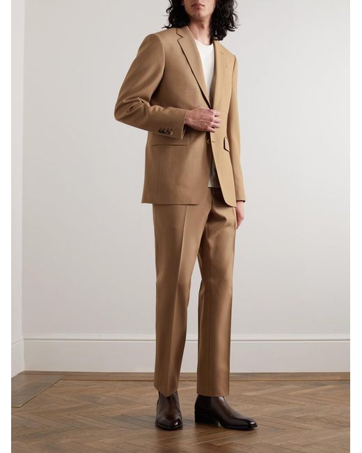 Burberry Natural Wool And Silk-Blend Suit Jacket for men