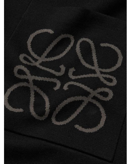 Loewe Pullover aus Jacquard-Strick aus einer Baumwollmischung mit Logomotiv in Black für Herren