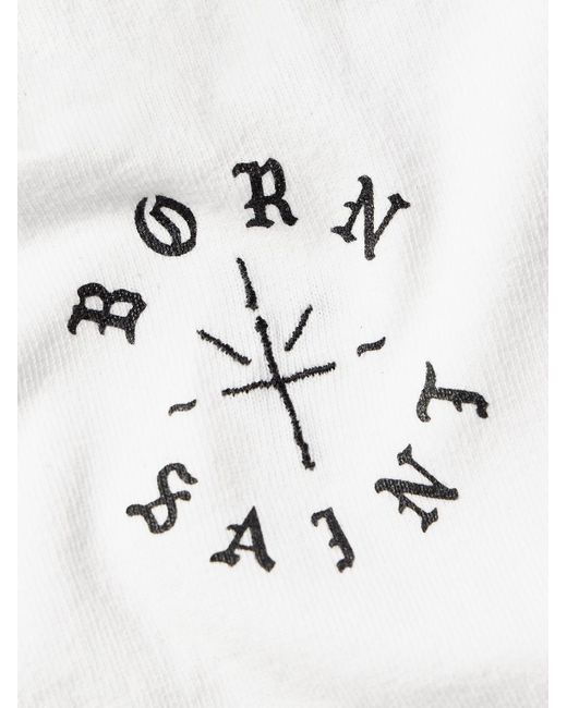 SAINT Mxxxxxx White Born X Raised Logo-print Embroidered Cotton-jersey T-shirt for men