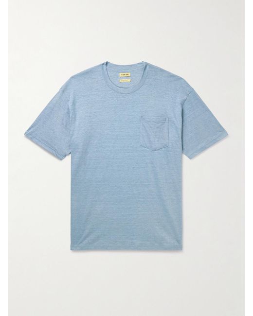 De Bonne Facture T-Shirt aus Leinen-Jersey in Blue für Herren