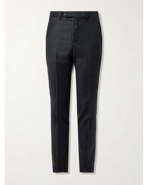 Mr P. Black Philip Slim-Fit Straight-Leg Wool-Flannel Suit Trousers for men