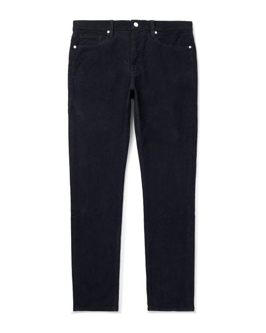 FRAME Blue L'Homme Slim-Fit Cotton-Blend Corduroy Trousers for men