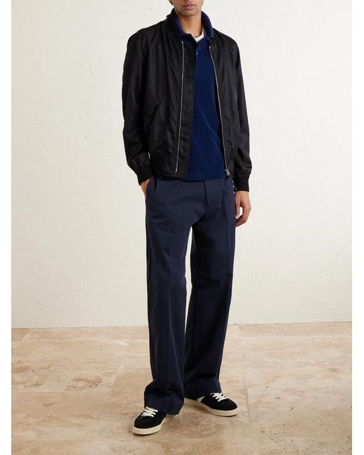 Tom Ford Blue Slim-fit Cotton-blend Terry Polo Shirt for men