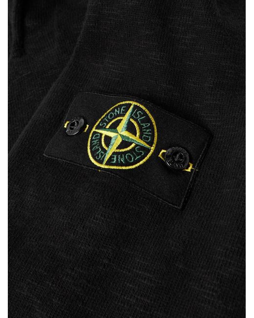Stone Island Oberteil aus Baumwoll-Jersey mit Polokragen und Logodetail in Black für Herren