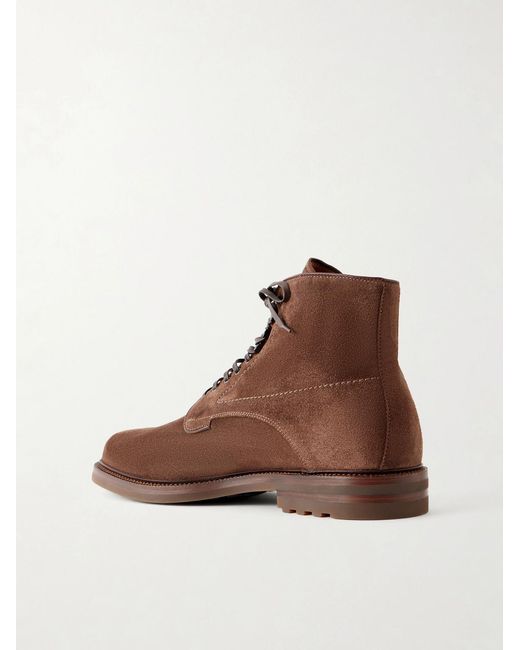 Officine Creative Brown Aston Flexi 003 Suede Lace-Up Boots for men