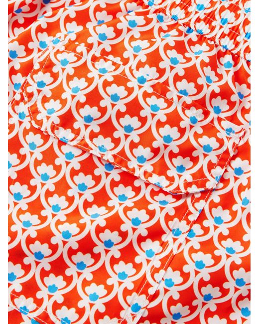 Anderson & Sheppard Red Slim-fit Straight-leg Mid-length Printed Swim Shorts for men
