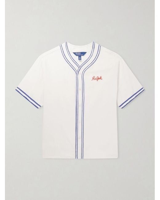 Polo Ralph Lauren Natural Logo-Embroidered Printed Cotton Shirt for men