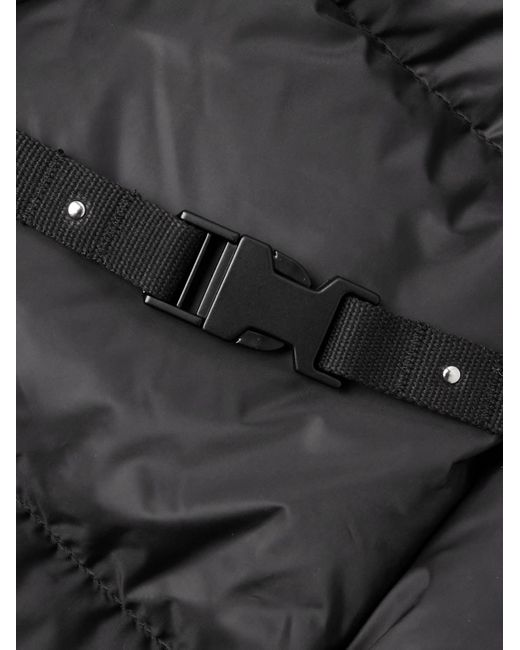 Rick Owens Black Moncler Logo-appliquéd Quilted Shell Hooded Down Coat for men