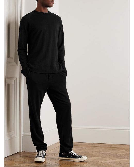 James Perse Black Loopback Supima Cotton-Jersey Sweatshirt for men