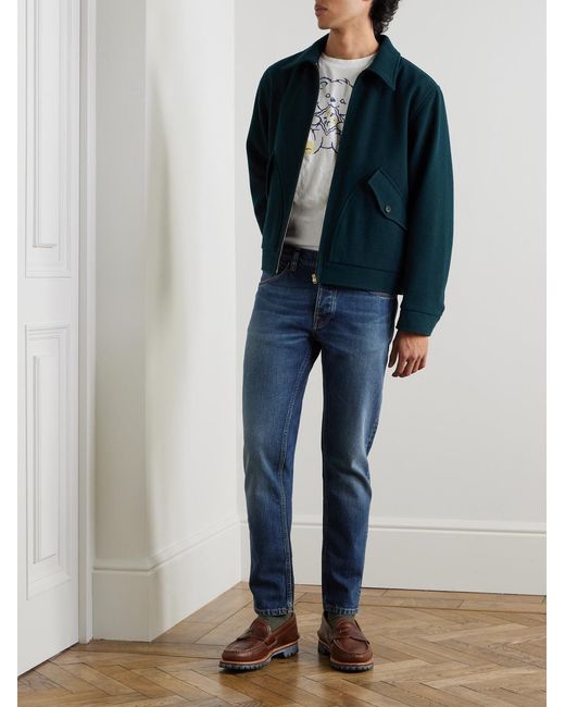 Nudie Jeans Blue Solid Ollie Slim-Fit Straight-Leg Jeans for men