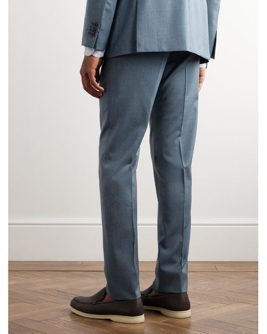 Boglioli Blue Straight-leg Wool Suit Trousers for men