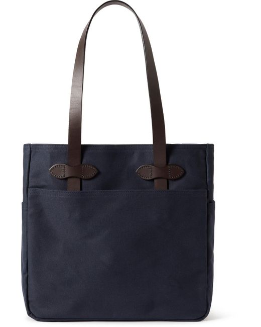 Filson Blue Leather-trimmed Twill Tote Bag for men