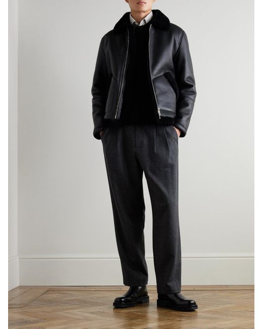 Norfolk Recycled-Cashmere And Merino Wool-Blend Sweater di John Smedley in Black da Uomo