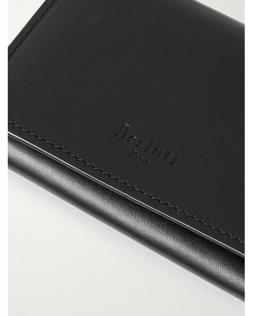 Berluti Black Imbuia Neo Scritto Leather Bifold Cardholder for men
