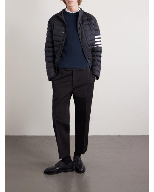 Thom Browne Blue Slim-Fit Striped Cotton Sweater for men