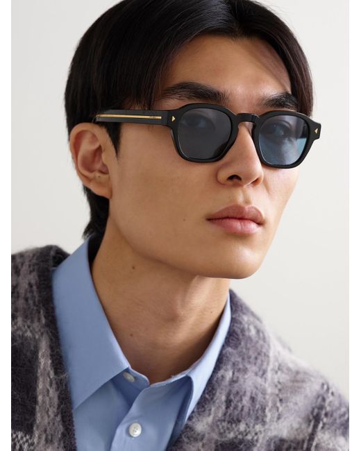 Prada Blue Round-Frame Acetate Sunglasses for men