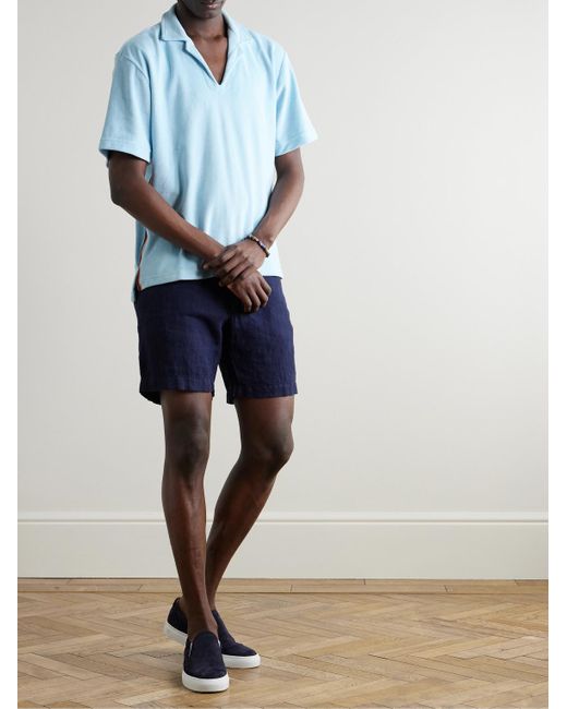 Paul Smith Polohemd aus Frottee aus einer Baumwollmischung mit Webband in Blue für Herren