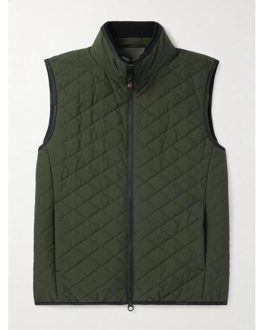 Loro Piana Green Rocky Padded Quilted Storm System® Shell Gilet for men