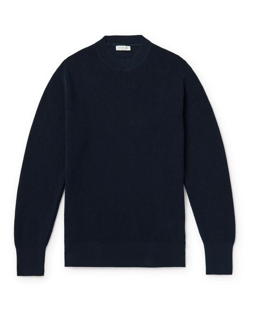 Richard James Blue Waffle-knit Organic Cotton Sweater for men