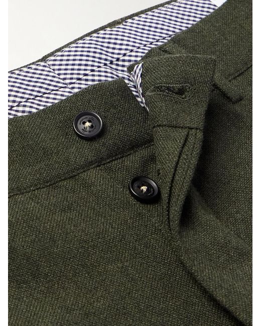 Massimo Alba Green Mauko Slim-Fit Straight-Leg Wool Suit Trousers for men