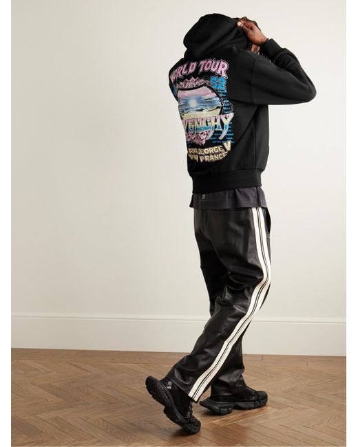 Givenchy World Tour Kapuzenjacke aus Baumwoll-Jersey mit Logoprint und Reißverschluss in Black für Herren