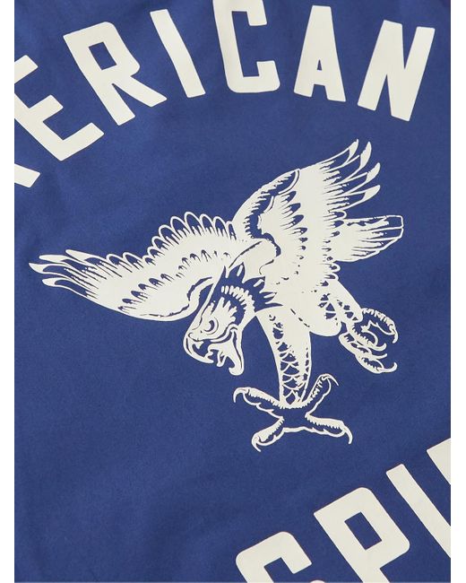 Camicia in popeline di cotone con logo di Rhude in Blue da Uomo