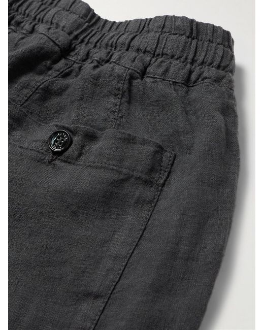 Altea Gray Mattia Straight-Leg Linen Trousers for men