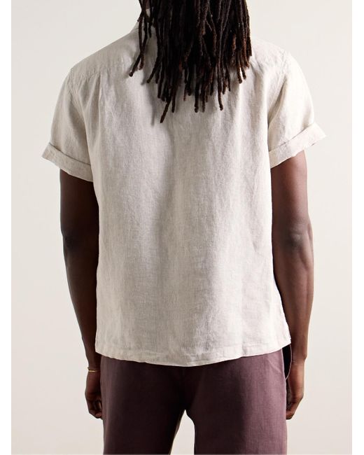 Alex Mill Natural Convertible-collar Linen Shirt for men