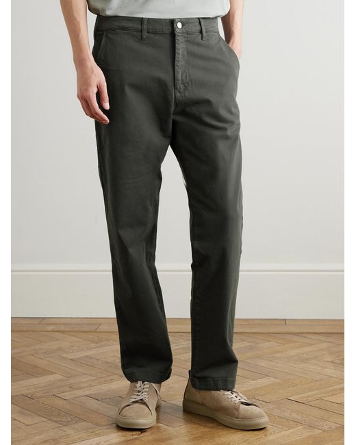 NN07 Gray Aden 1923 Straight-Leg Organic Cotton-Blend Twill Trousers for men