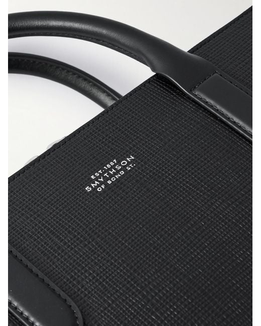 Smythson Aktentasche aus quergemasertem Panama-Leder in Black für Herren