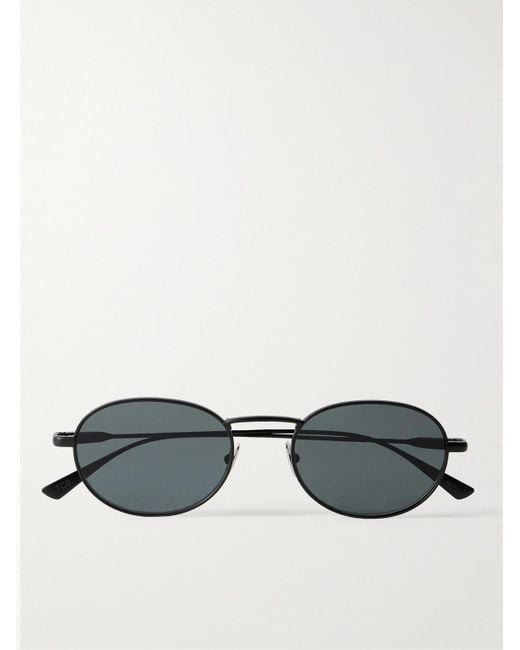 Saint Laurent Black Round-Frame Metal Sunglasses for men