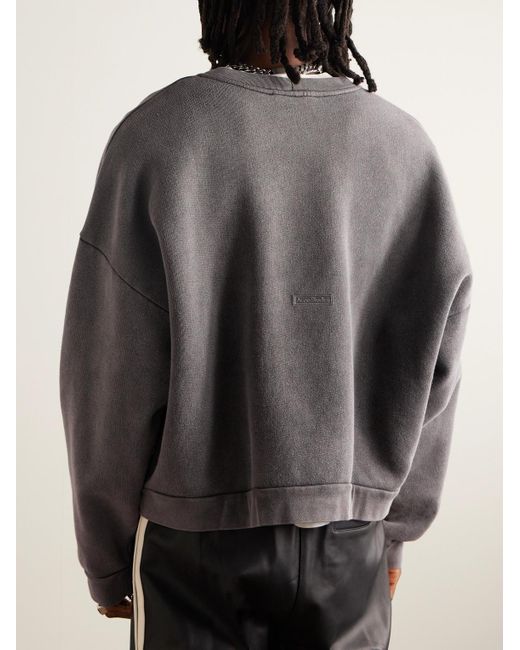 Acne Fester U Sweatshirt aus Baumwoll-Jersey in Stückfärbung in Gray für Herren