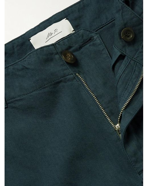 Mr P. Green Straight-Leg Herringbone Cotton Trousers for men