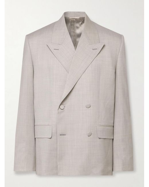 Givenchy Gray Double-breasted Wool-twill Blazer for men