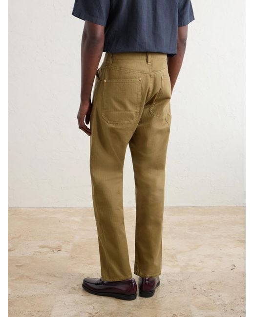 Drake's Natural Carpenter Straight-Leg Cotton Cargo Trousers for men