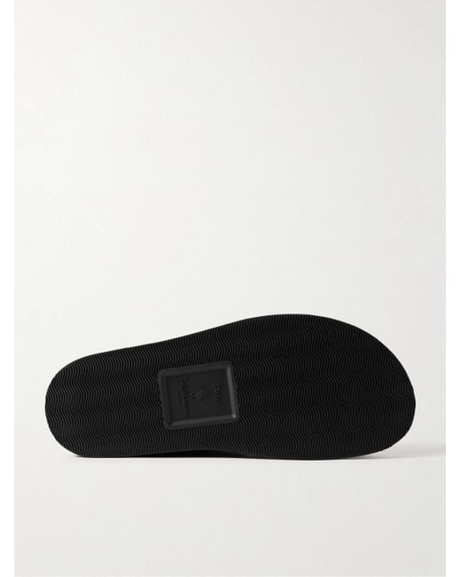 Polo Ralph Lauren Black Zane Oiled-Leather Sandals for men