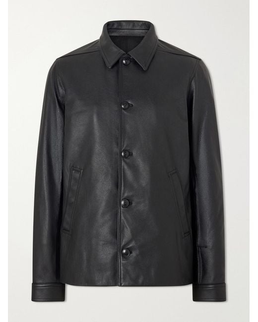 Rick Owens Black Brad Leather Jacket for men