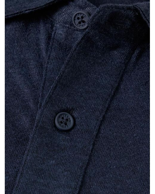 Orlebar Brown Blue Sebastian Slim-Fit Linen-Jersey Polo Shirt for men