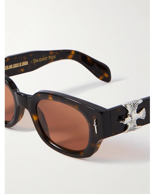 Cutler & Gross The Great Frog Sonnenbrille mit rechteckigem Rahmen aus Azetat in Schildpattoptik in Black für Herren