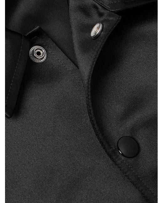 Céline Black Teddy Logo-Embroidered Satin Varsity Jacket for men