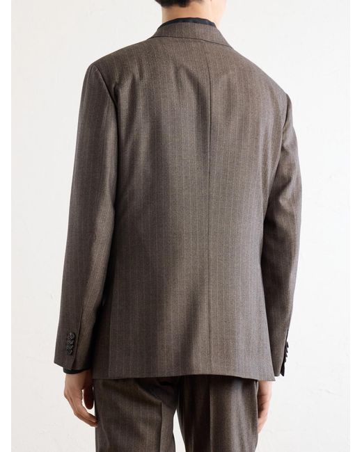 Brioni Brown Plume Herringbone Wool Suit Jacket for men