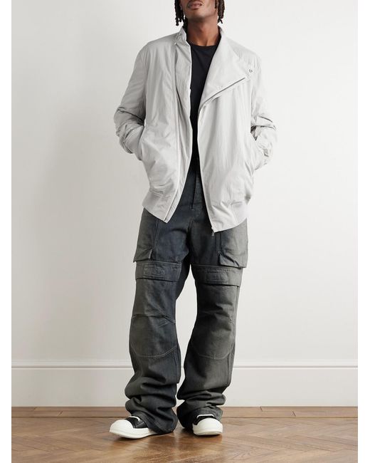 Rick Owens Gray Stefan Wide-Leg Distressed Denim Cargo Trousers for men