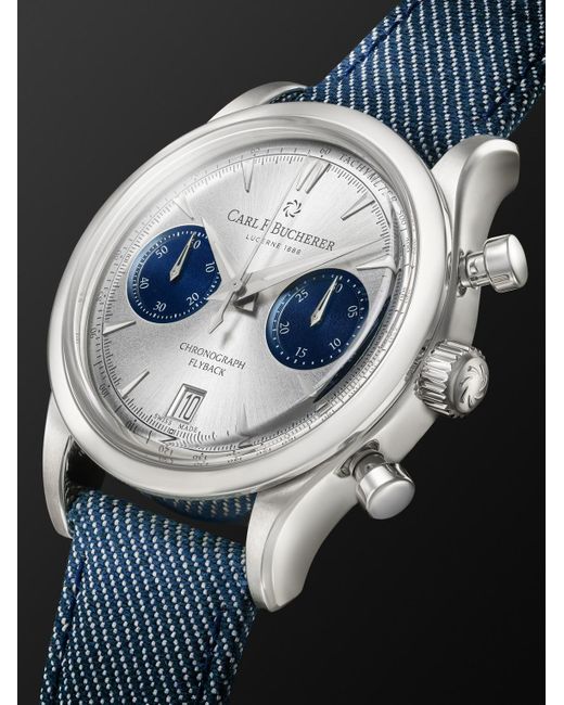 CARL F BUCHERER Blue Manero Flyback Automatic Chronometer Stainless Steel Watch, Ref. 00.10927.08.13.03 for men
